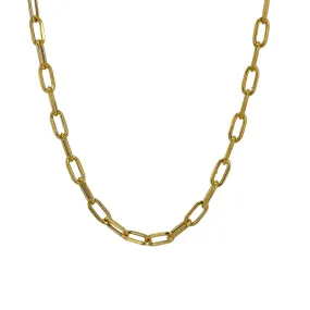 Paper clip chain in 14K yellow gold