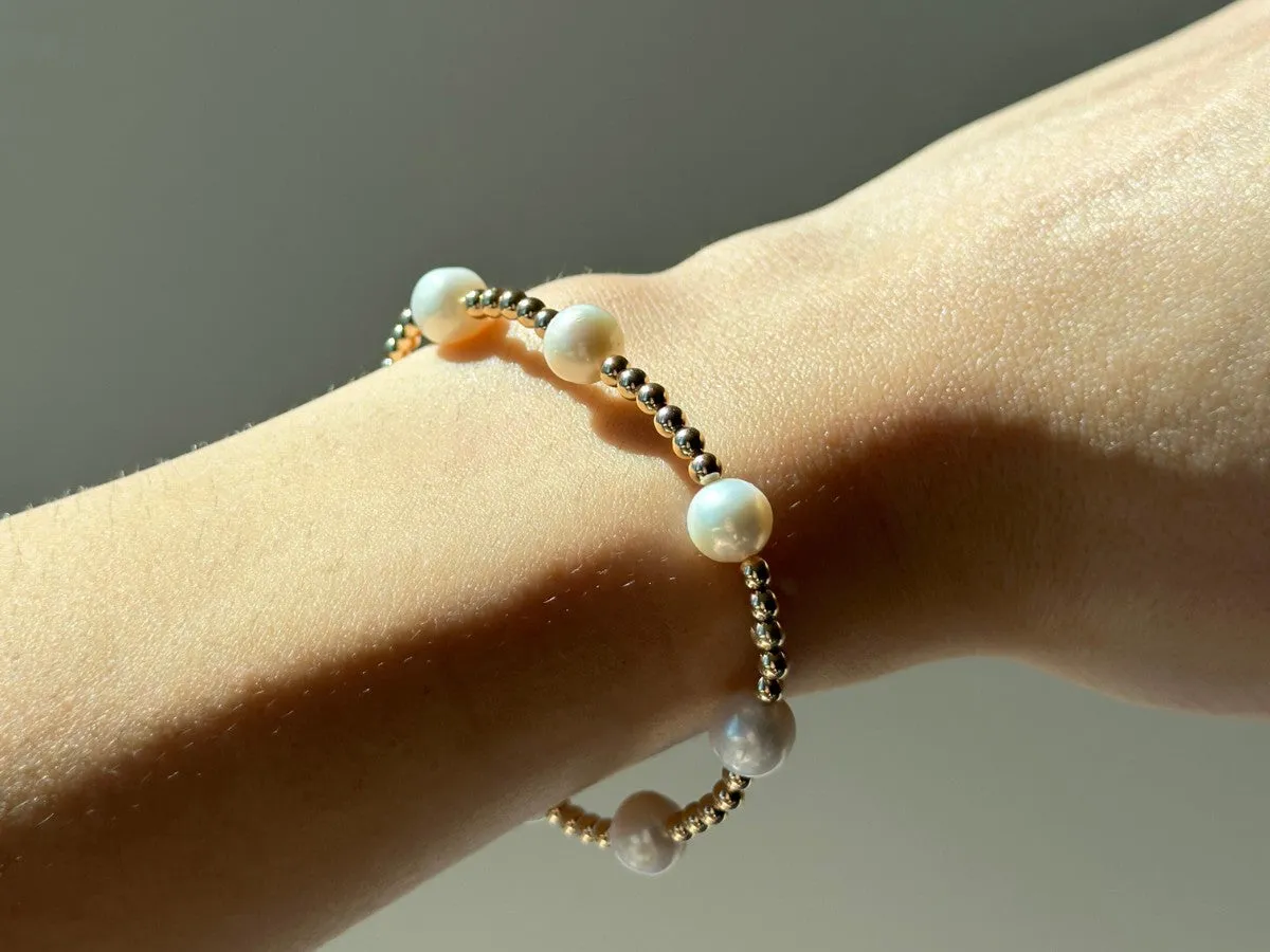 8-Pearl Bracelet with 3mm Beads