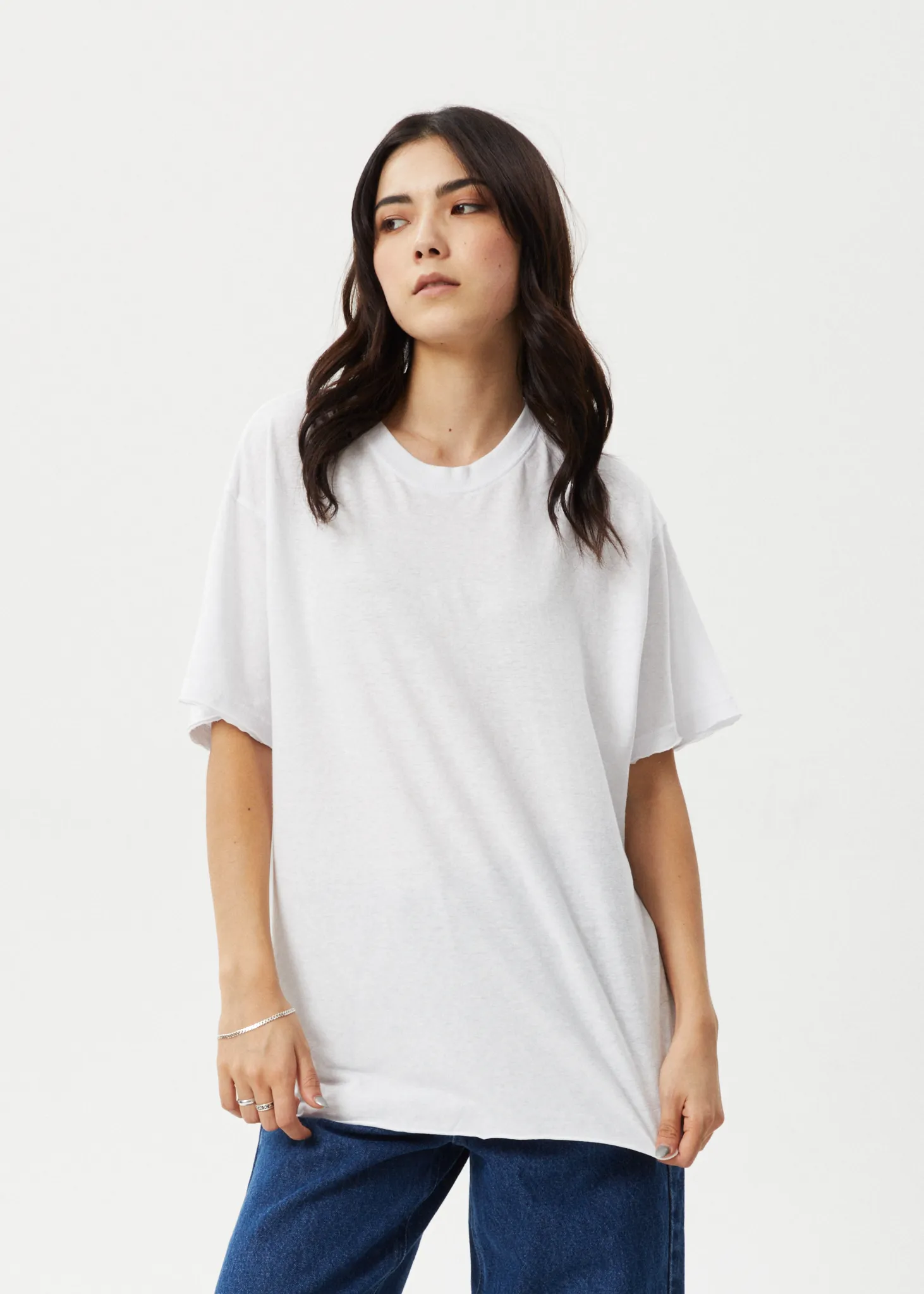 Oversized Short Sleeve Ruffle Camiseta