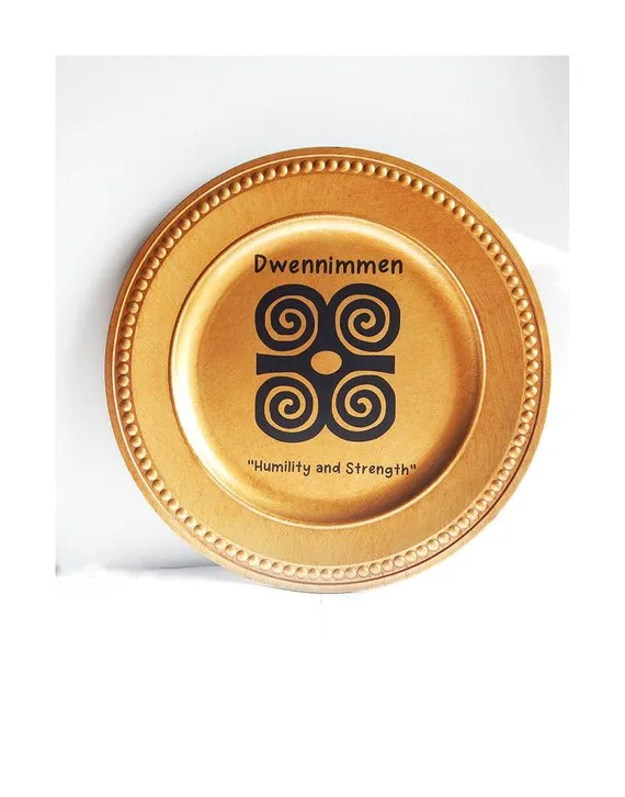 13 inch African Charger Plate in Gold Acrylic for Home Decor