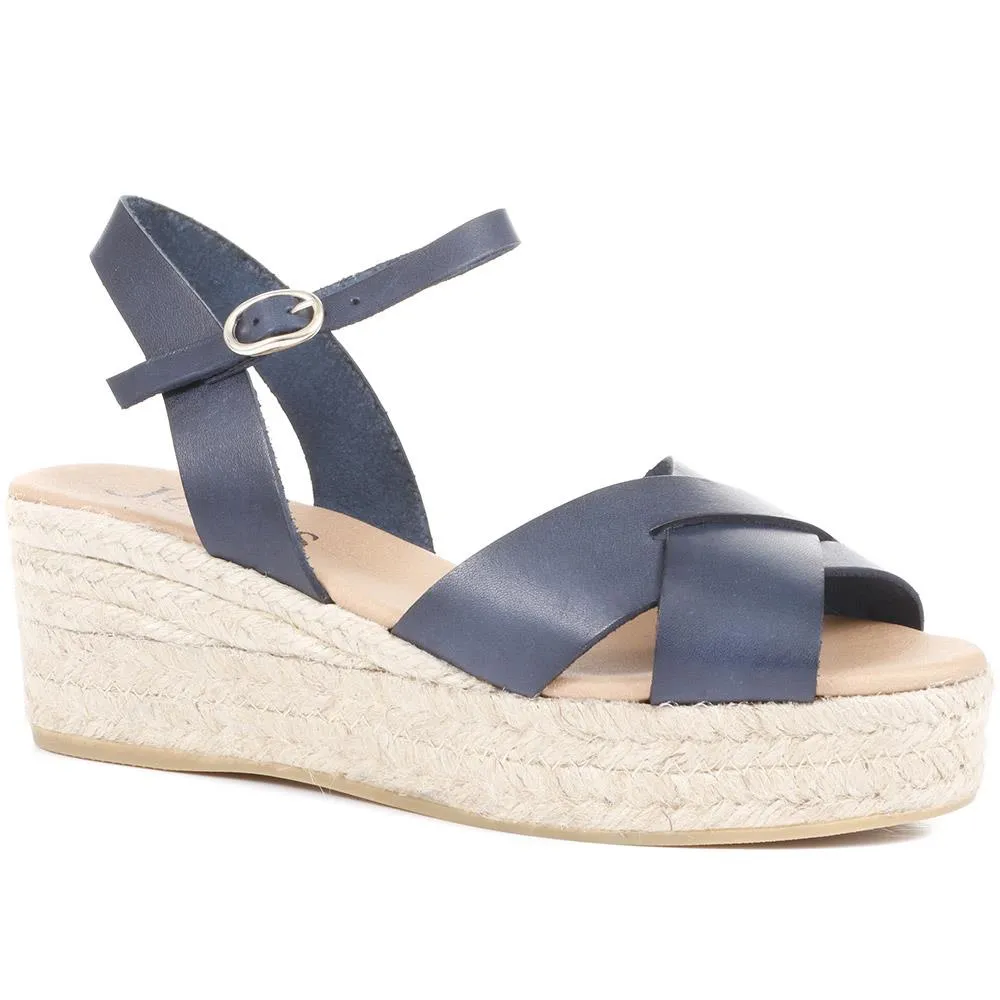 Alaina Leather Wedge Espadrilles - ALAINA / 322 056