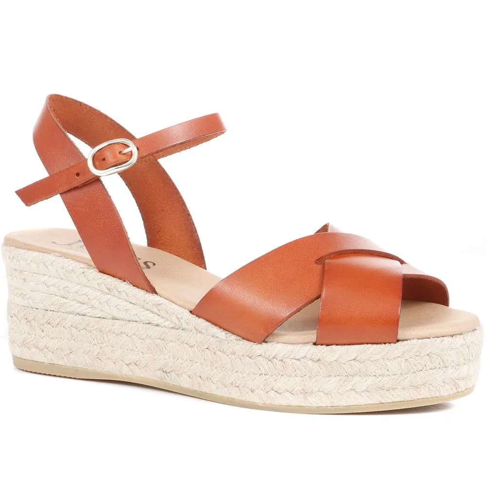 Alaina Leather Wedge Espadrilles - ALAINA / 322 056