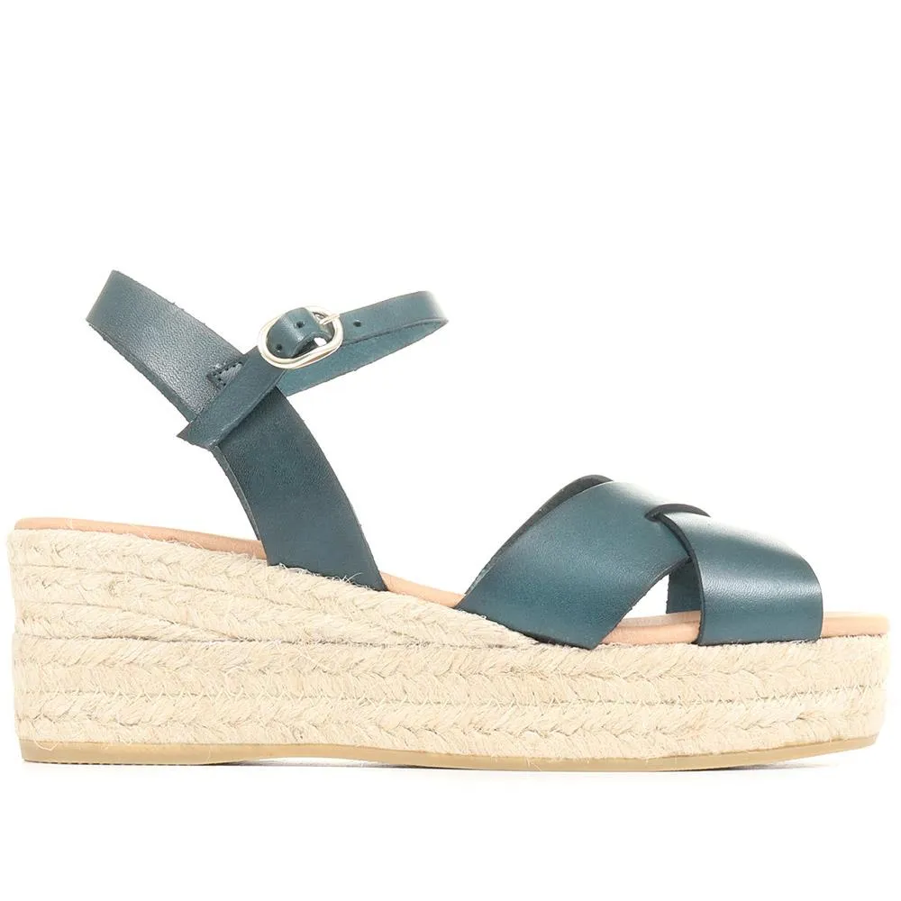 Alaina Leather Wedge Espadrilles - ALAINA / 322 056