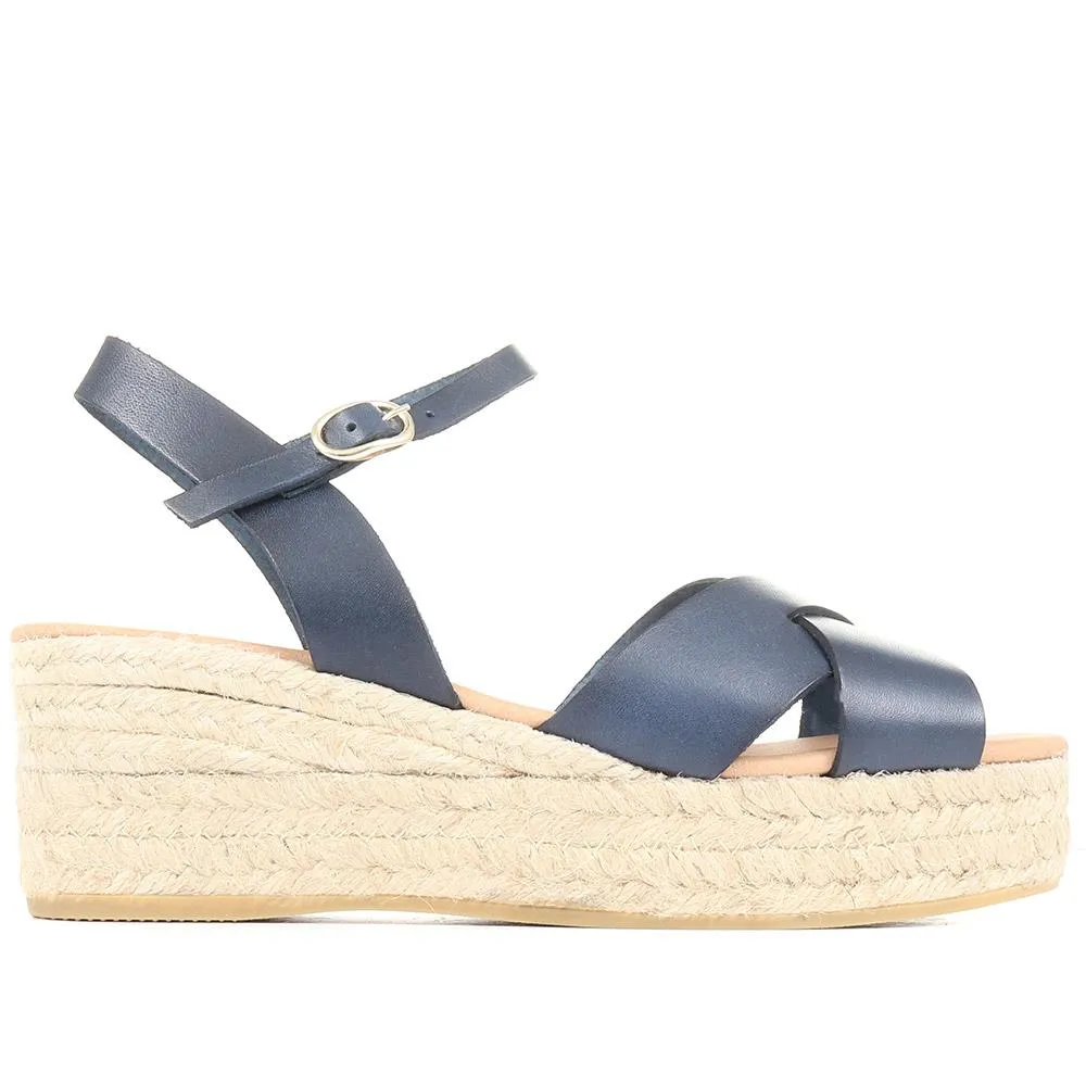 Alaina Leather Wedge Espadrilles - ALAINA / 322 056