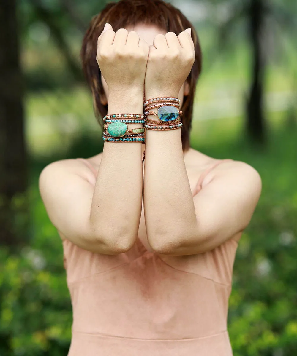 Labradorite Wanderer Wrap Bracelet