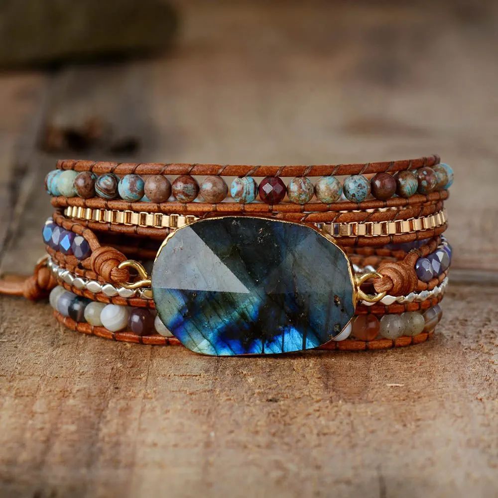 Labradorite Wanderer Wrap Bracelet