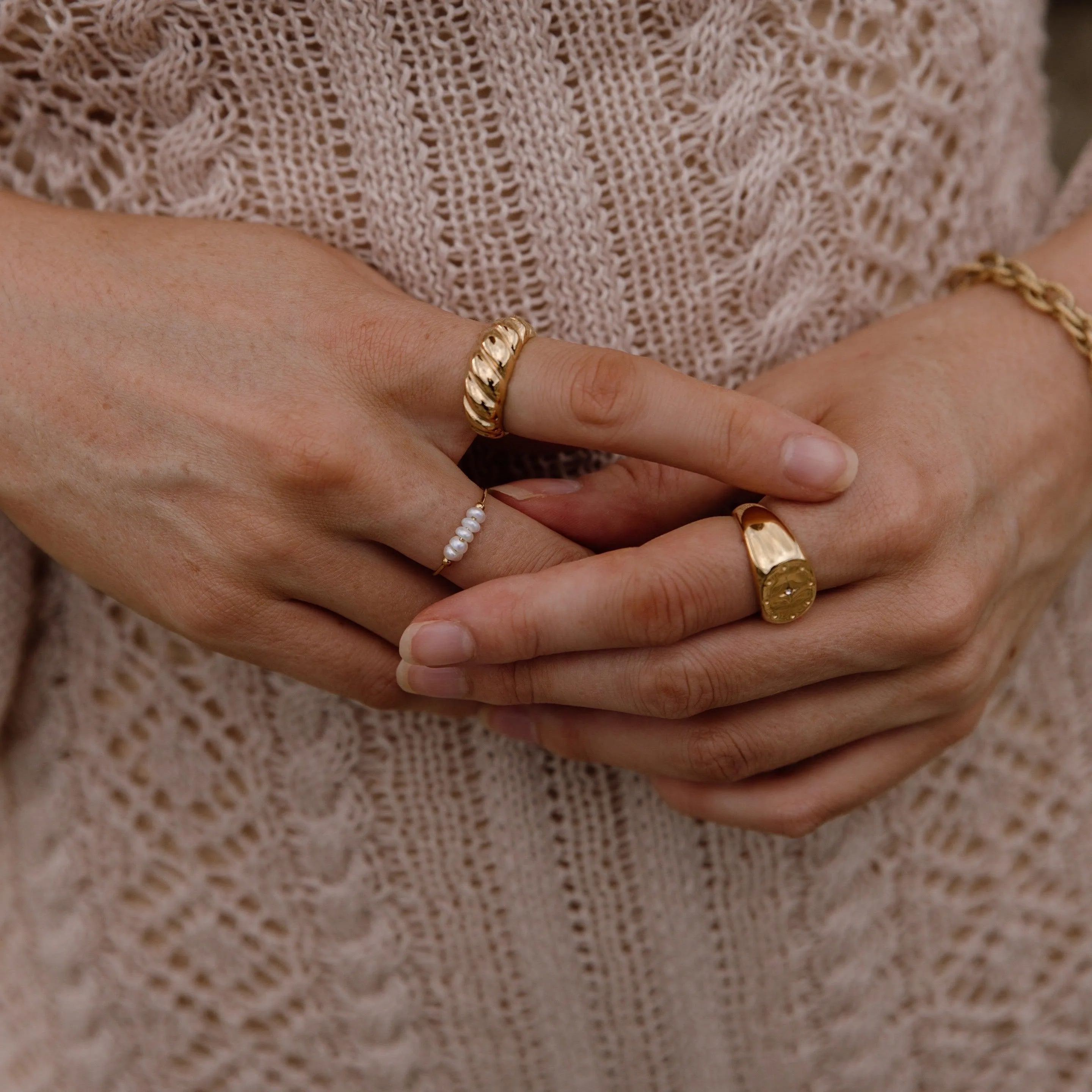 Freshwater Pearl Beads Ring by Amerie