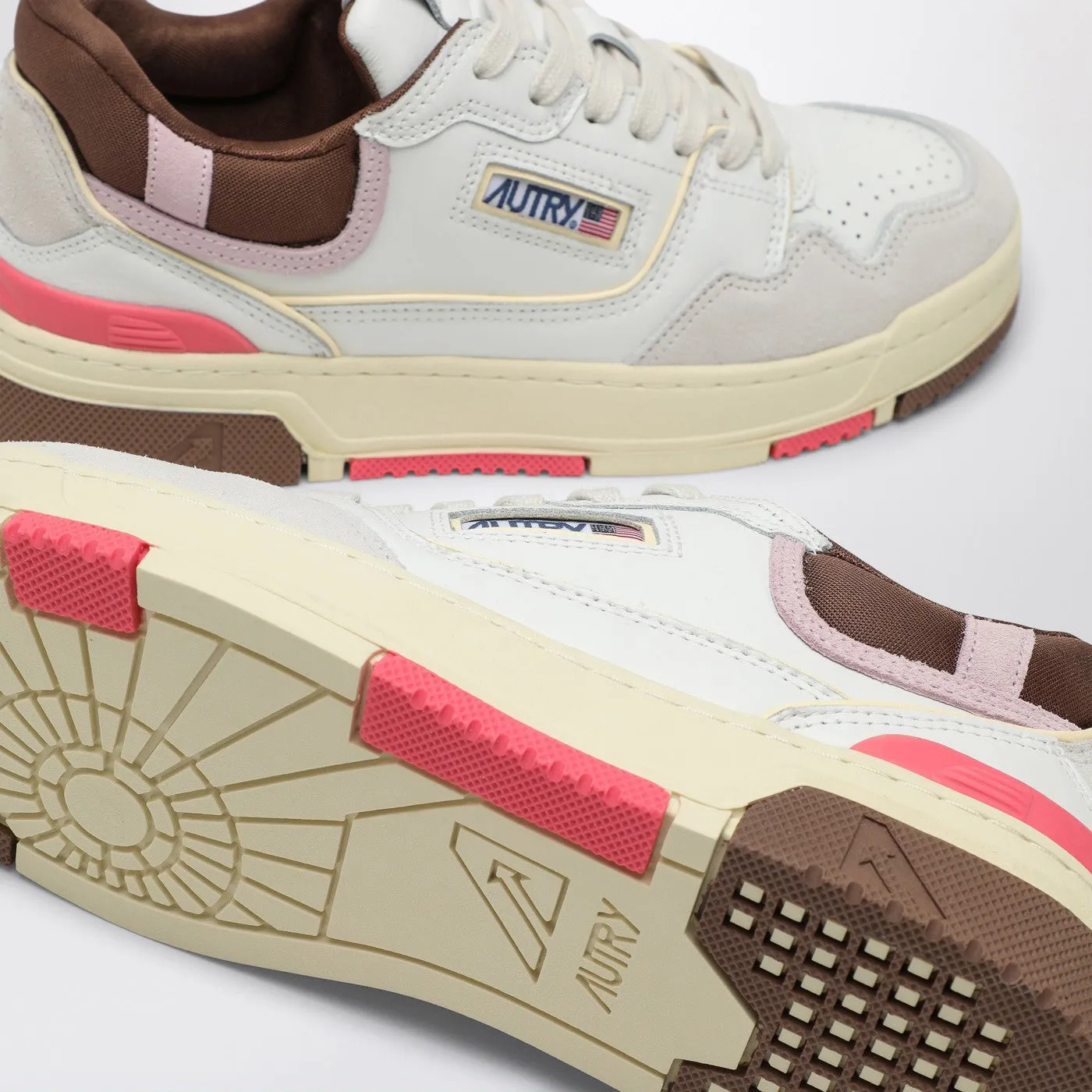 Autry    Autry Low Clc White/Pink/Brown Trainer