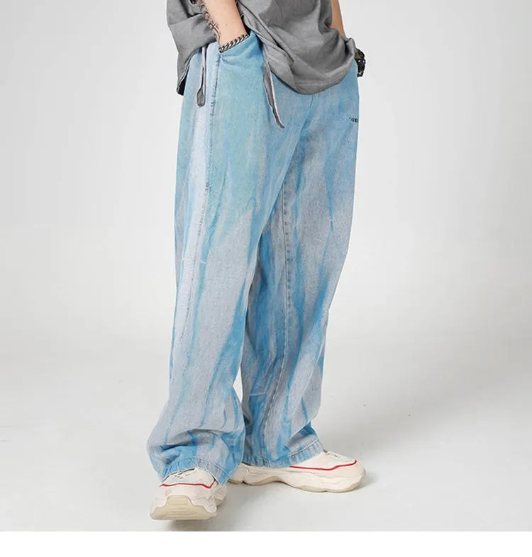 Men's Tie Dye Streetwear Baggy Denim Pant