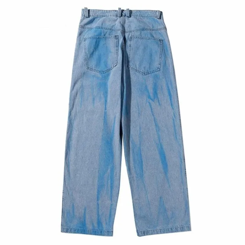 Men's Tie Dye Streetwear Baggy Denim Pant