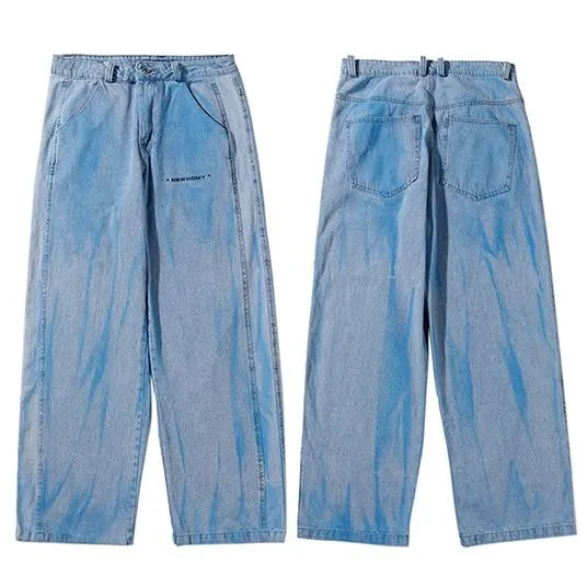 Men's Tie Dye Streetwear Baggy Denim Pant