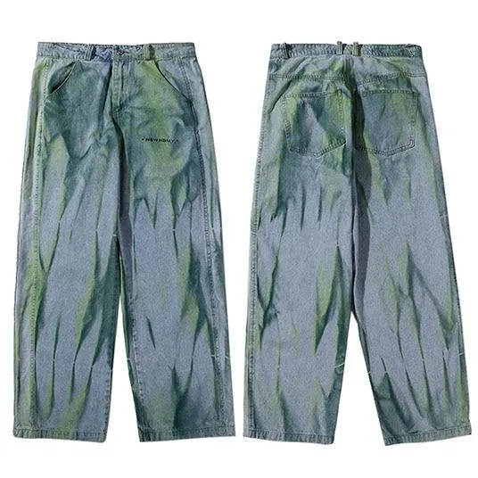 Men's Tie Dye Streetwear Baggy Denim Pant