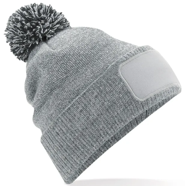 Beechfield B443 Snowstar Patch Beanie Grey - [BT-B443-GRY]