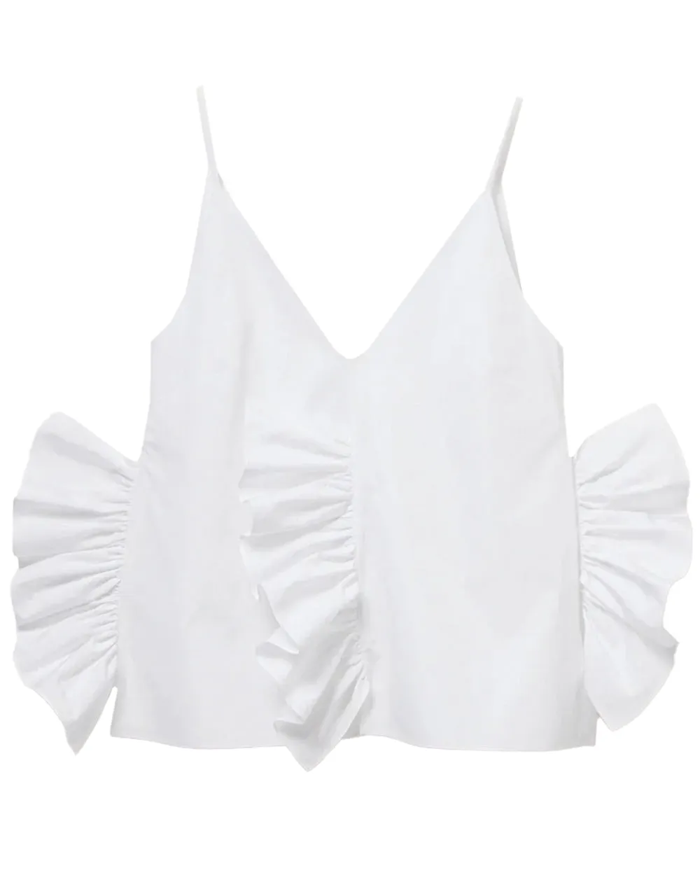 Frilled White Slip Top