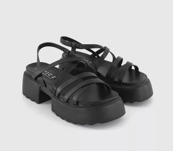 Black Chunky Multi Strap Maverick Sandals from Women's Office