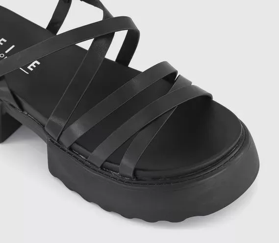 Black Chunky Multi Strap Maverick Sandals from Women's Office