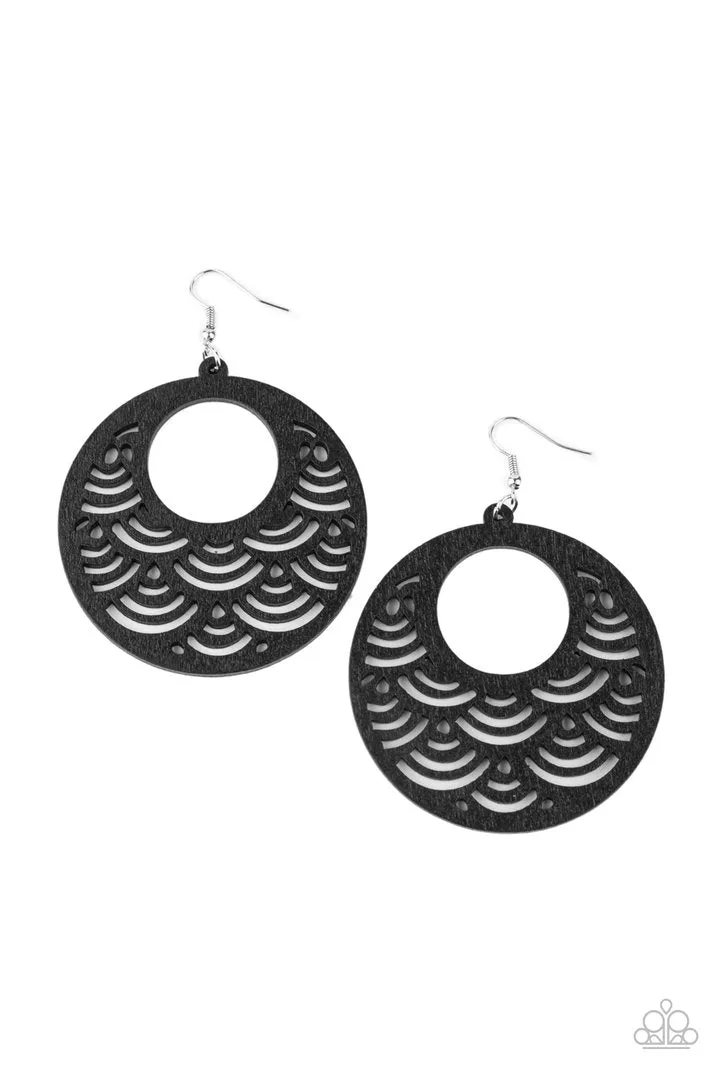 Paparazzi SEA Le Vie! Black Earrings