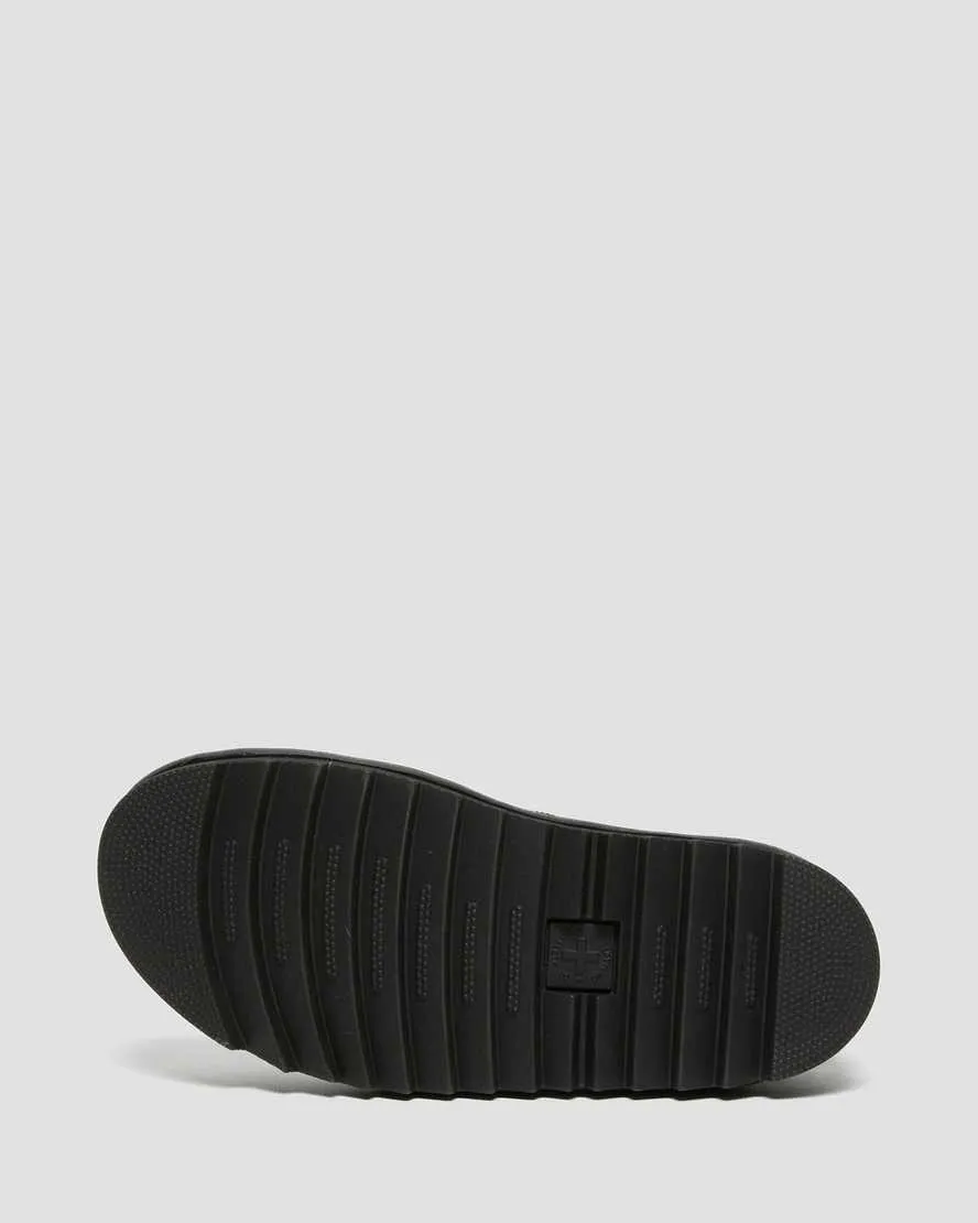 Black Hydro Leather Strap Sandals