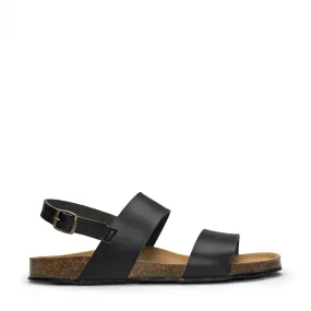 Black Nae Vegan Zander Three Strap Sandals