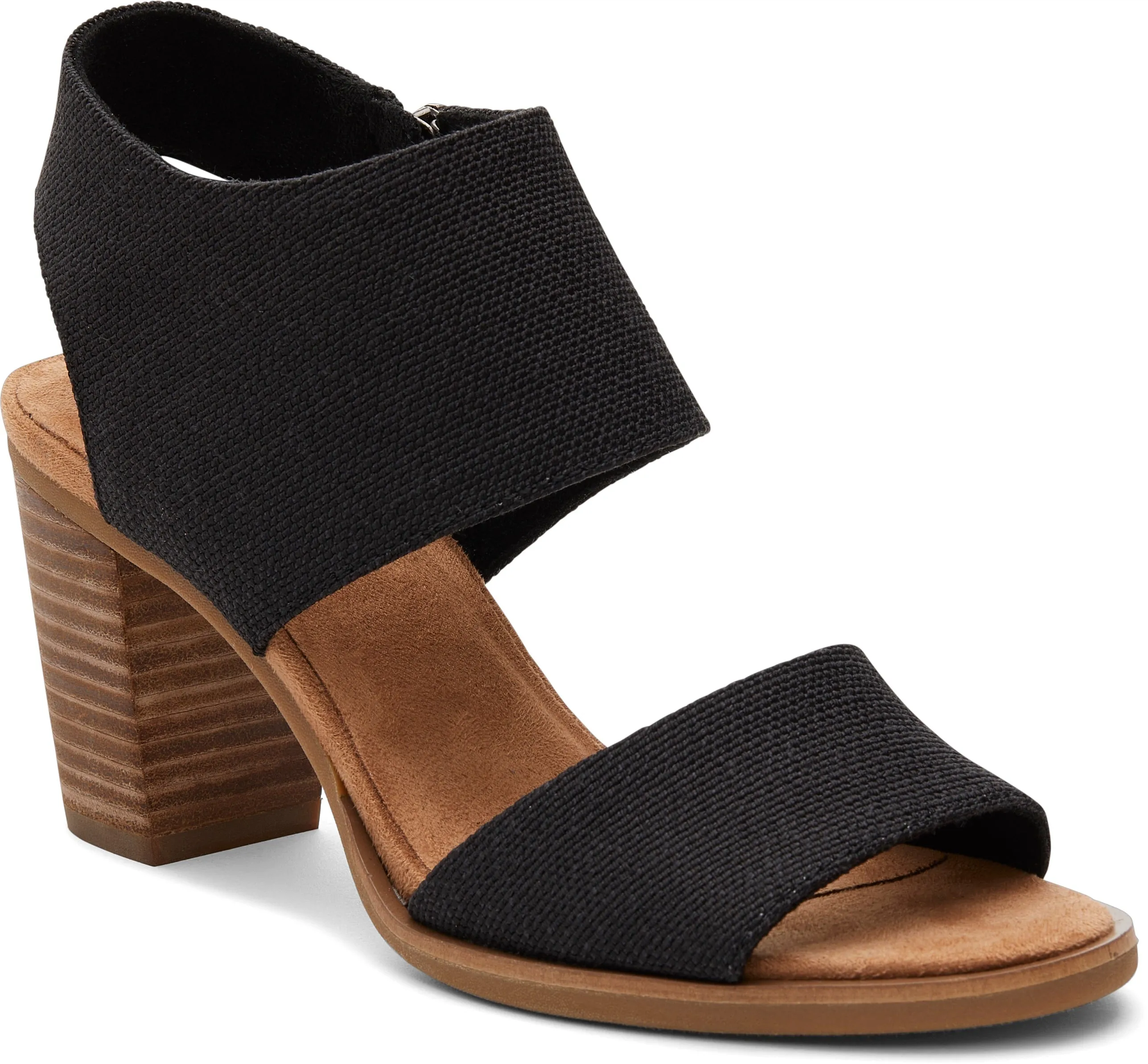 Cutout Sandal - Black Melange Woven