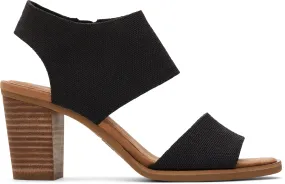 Cutout Sandal - Black Melange Woven