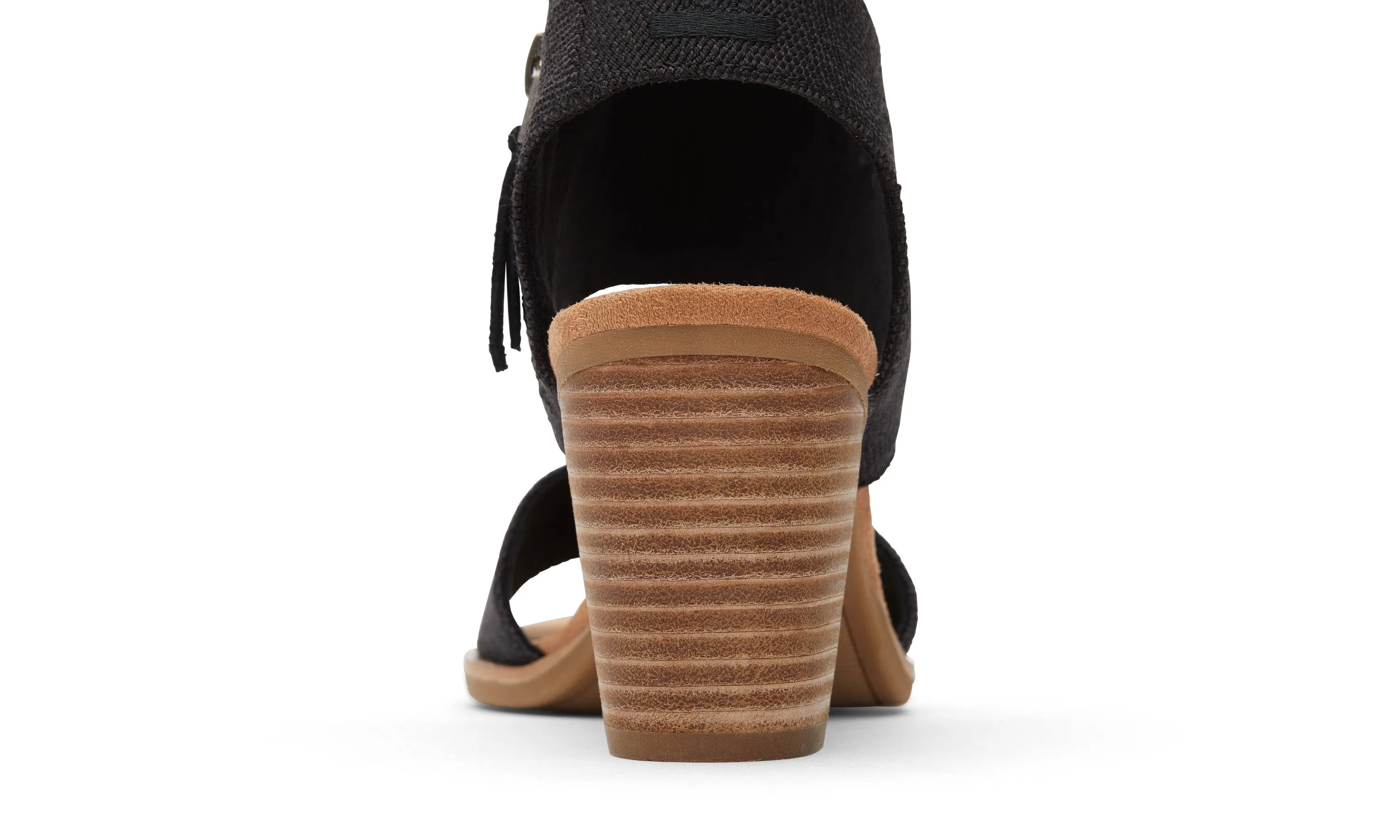 Cutout Sandal - Black Melange Woven