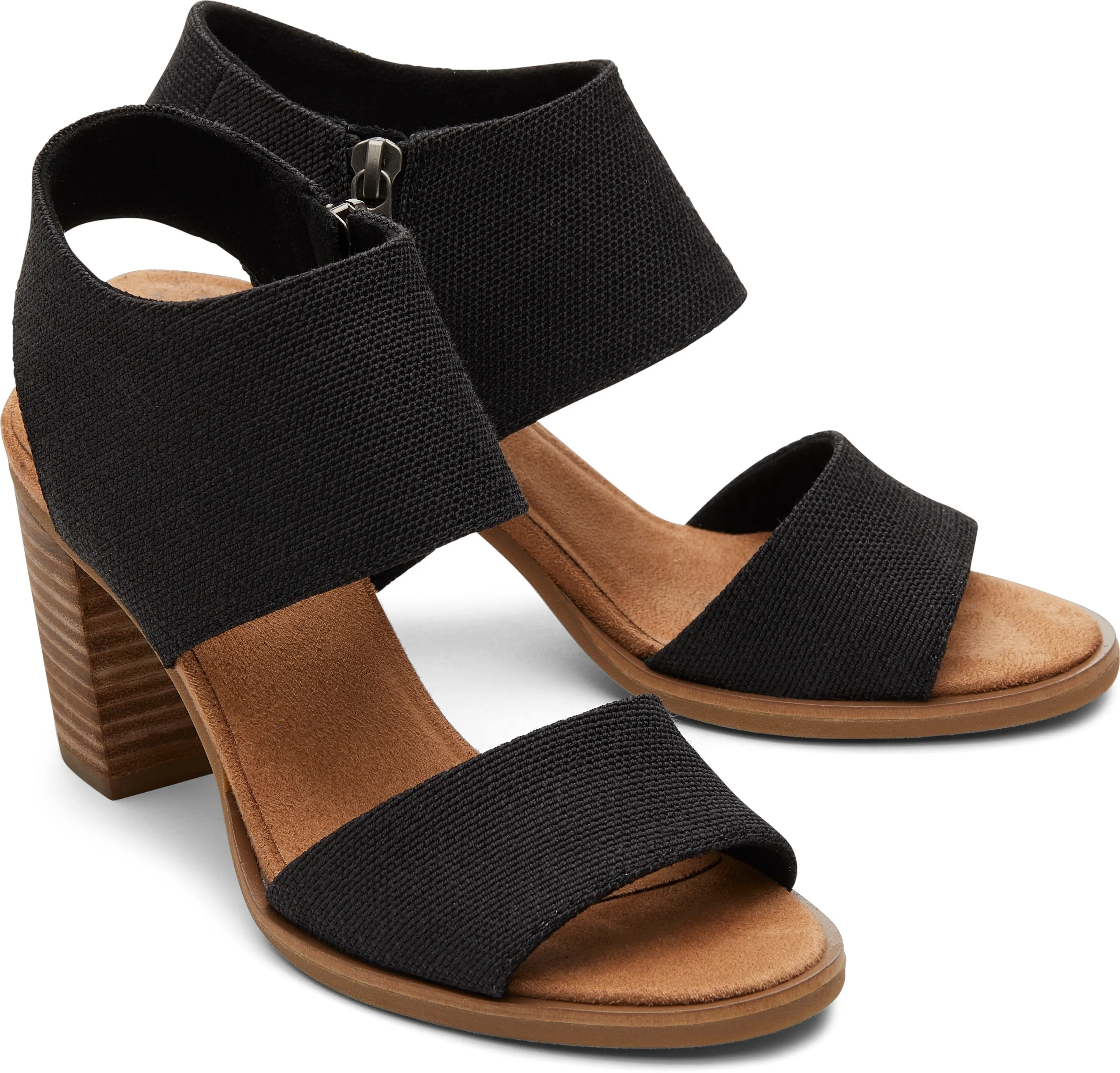 Cutout Sandal - Black Melange Woven