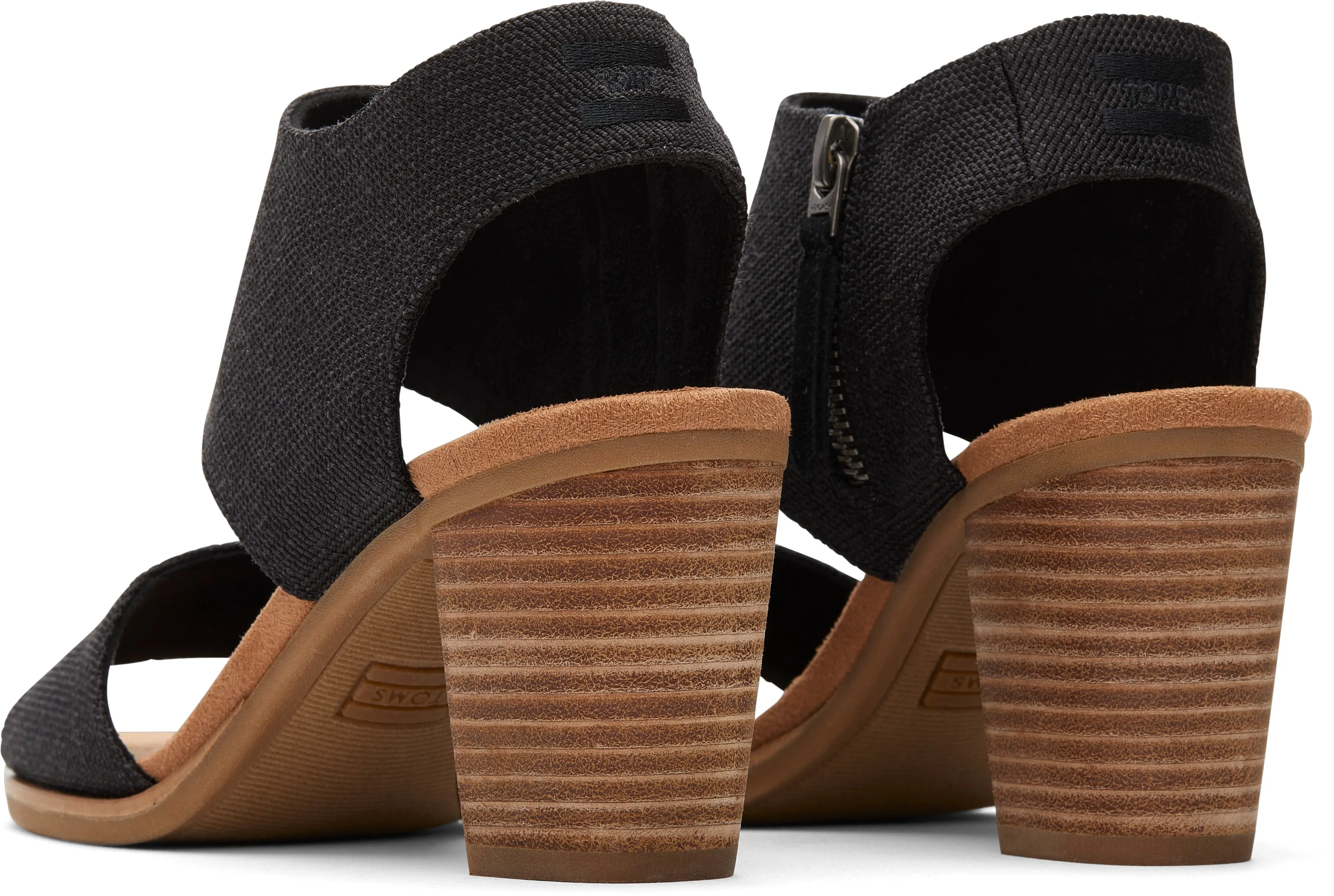 Cutout Sandal - Black Melange Woven