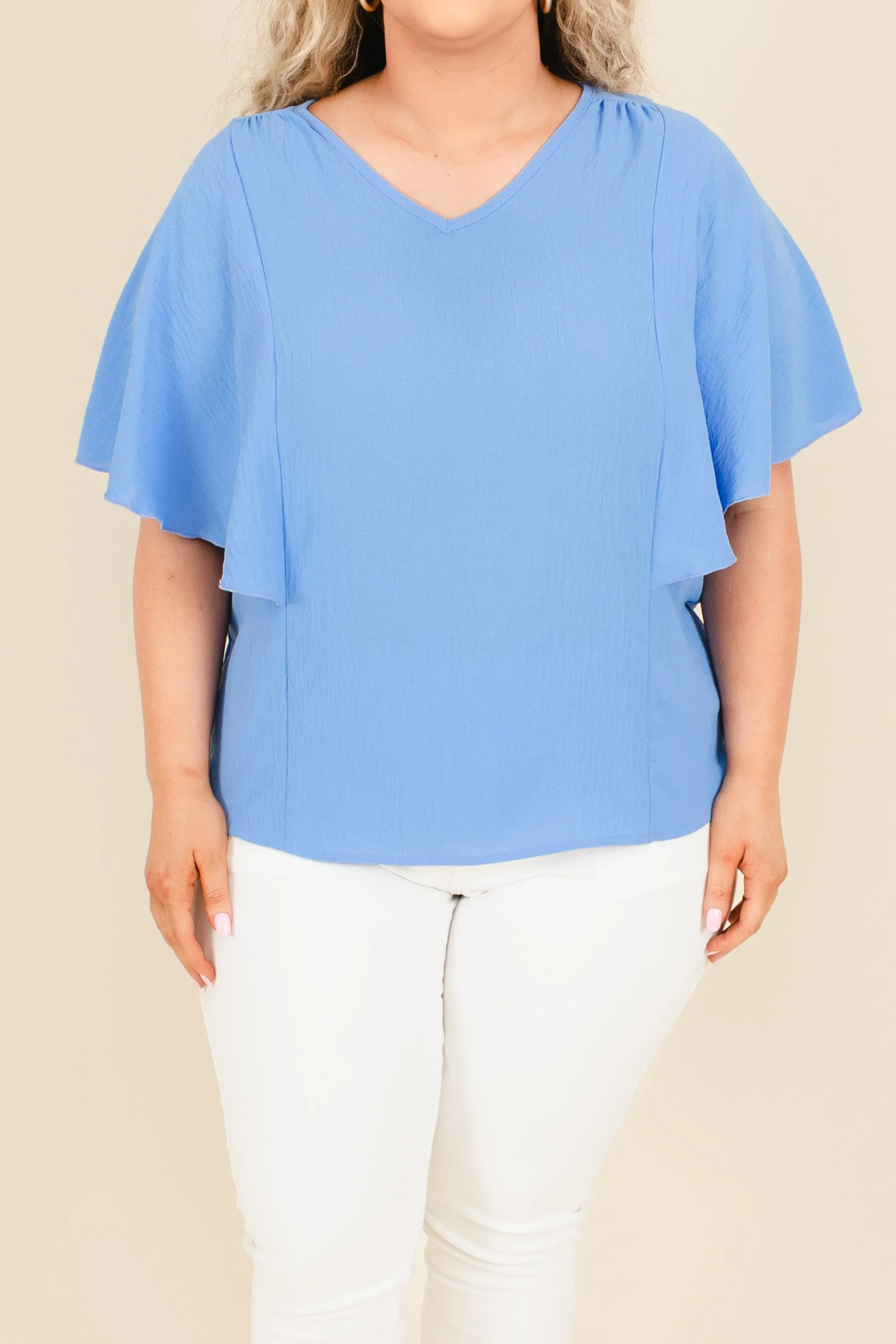 Eye-catching Blue Striking Sight Top