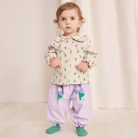 Bobo Choses Kids Baby Pansy Flowers Paperbag Trousers - Lavender Purple