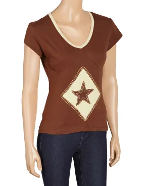 Stylish Cotton Top with Star and Diamond Detail