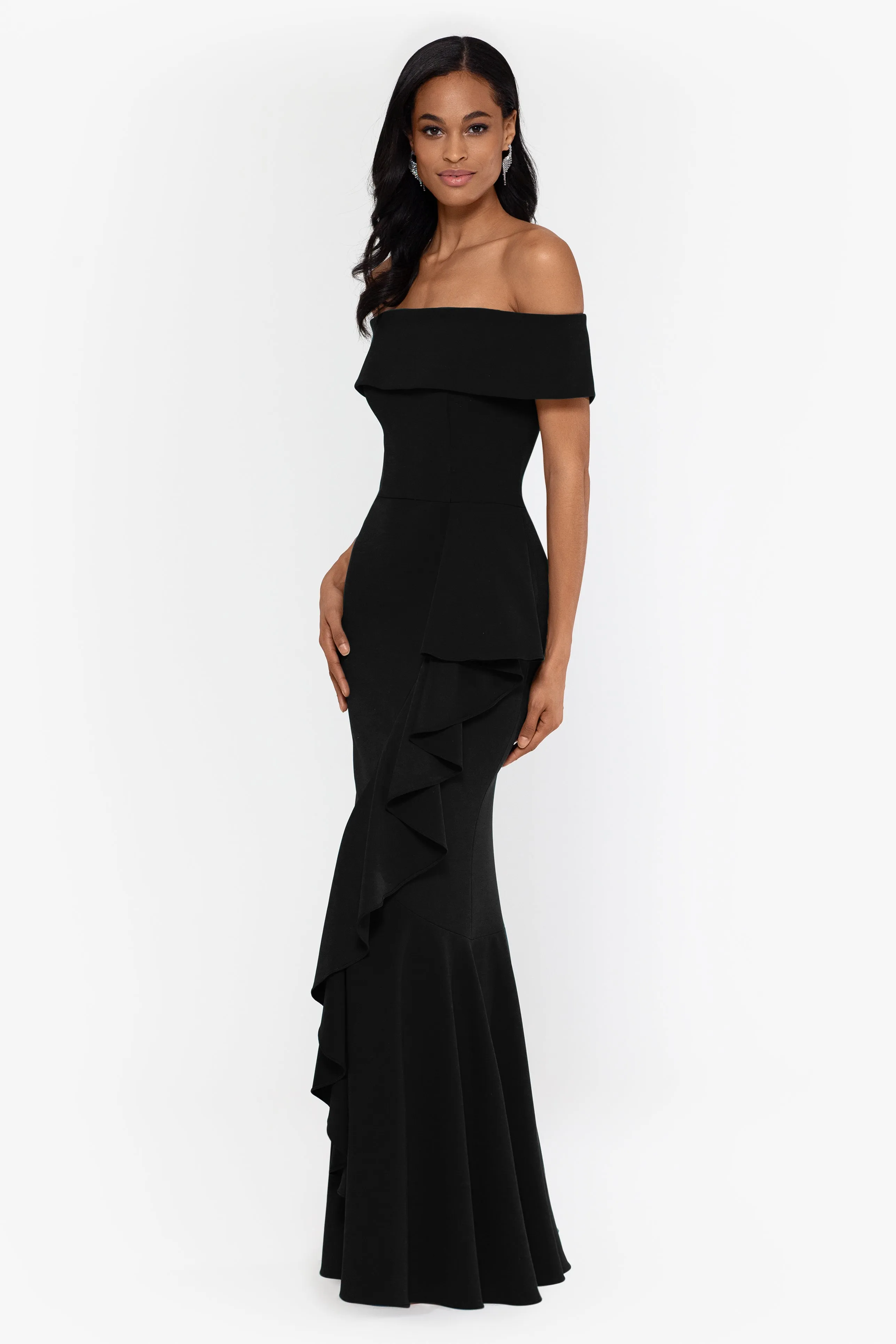 Carina Long Off the Shoulder Ruffle Dress