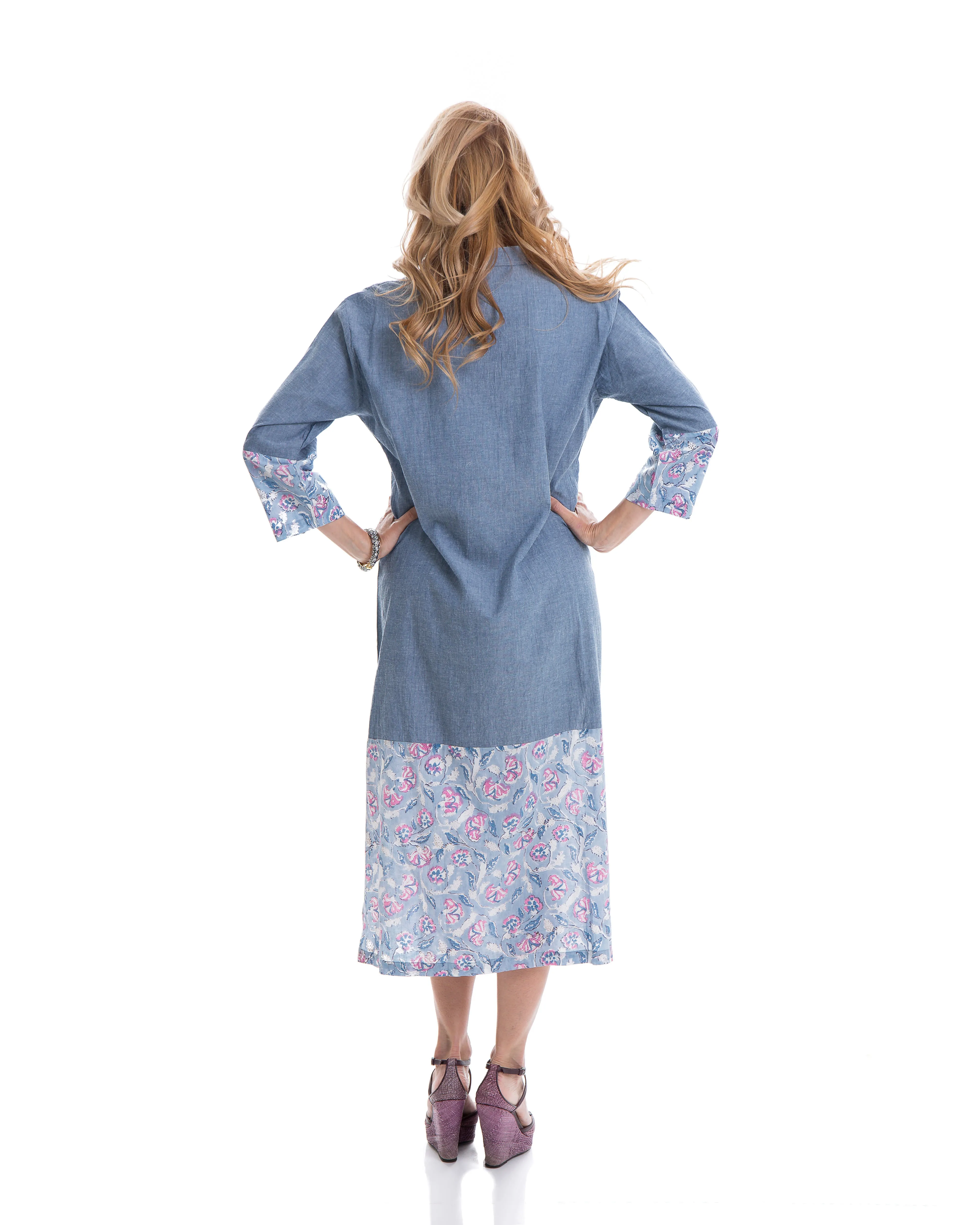 Chambray Hope Kaftan Dress