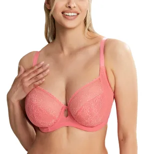 Fashionable Balconnet Bra - Sunkiss Coral