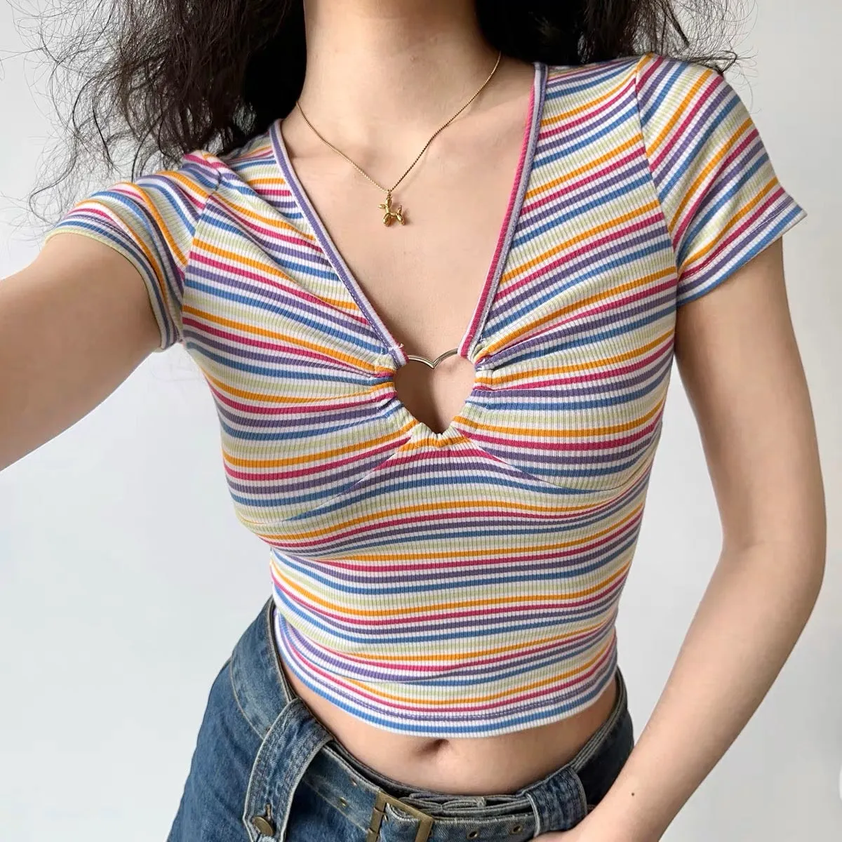 Colorful Heart Ring Blouse