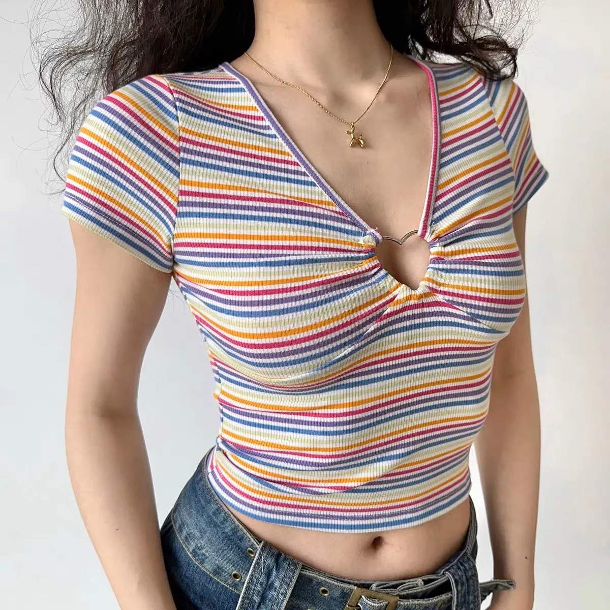 Colorful Heart Ring Blouse