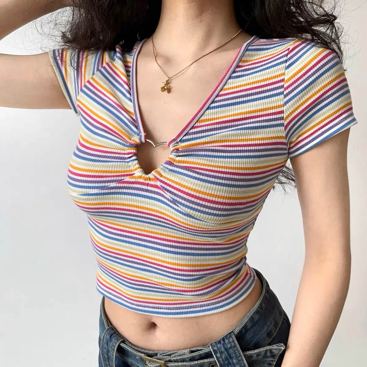 Colorful Heart Ring Blouse