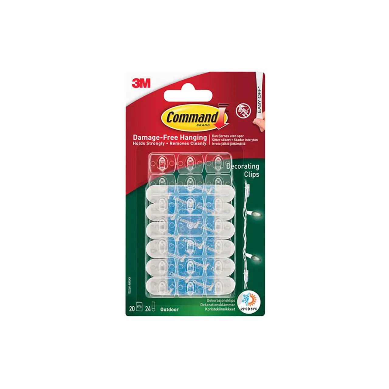 Command COM17026HAW Clear Outdoor Decorating Clips (Pack 20)