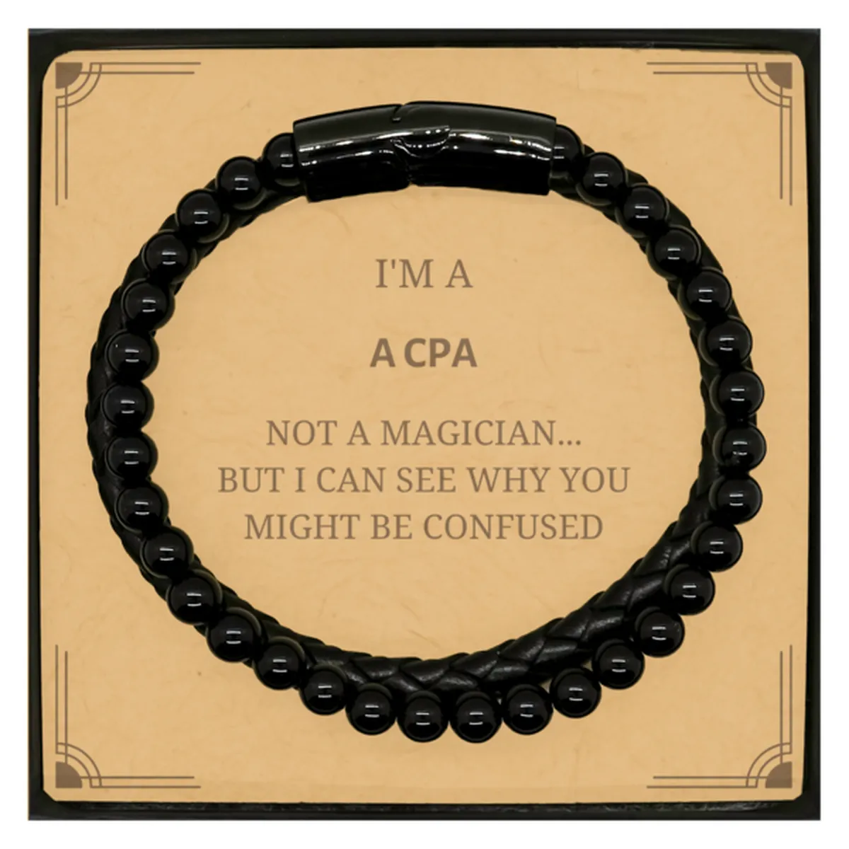 Sarcastic Stone Leather Bracelets for CPA - Birthday Christmas Gift