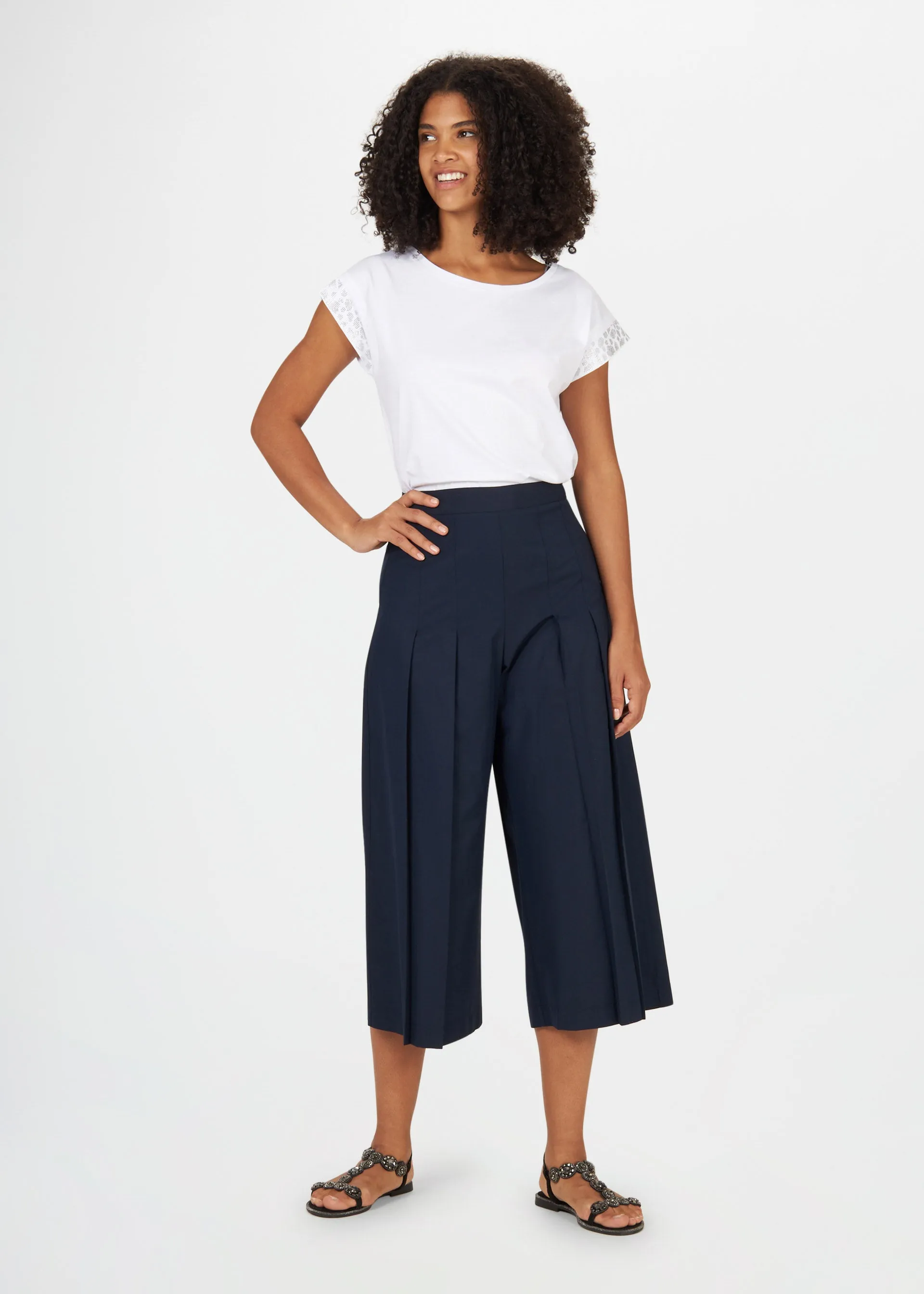 Wide Leg Cropped Pants