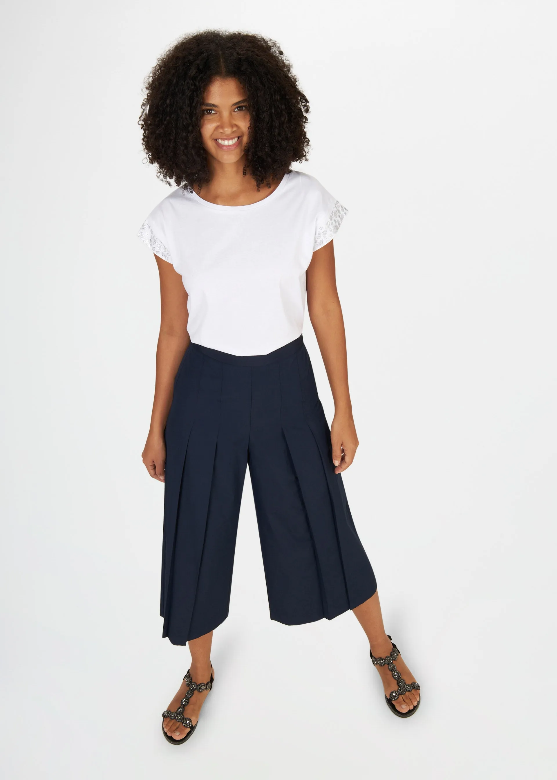 Wide Leg Cropped Pants