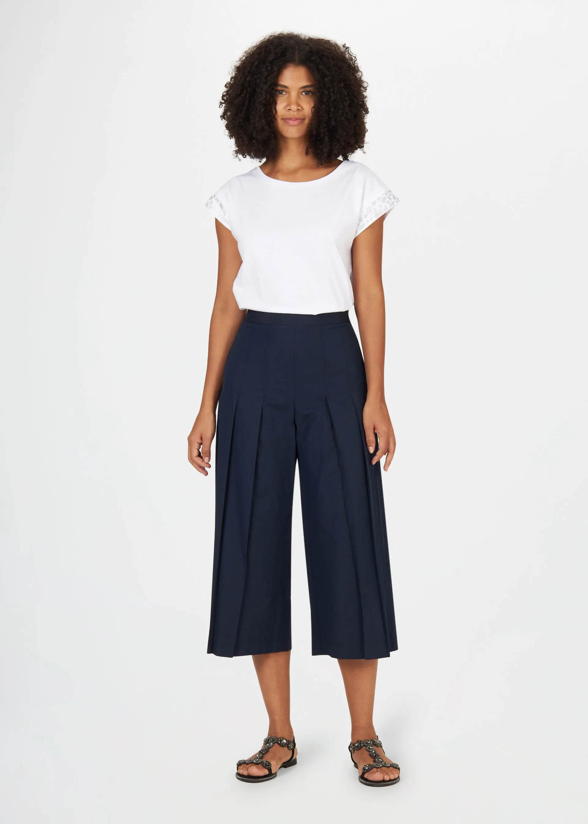 Wide Leg Cropped Pants