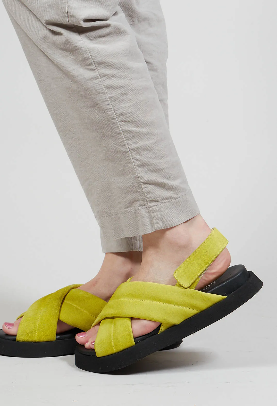 Crossed Strap Sandals in Yellow London