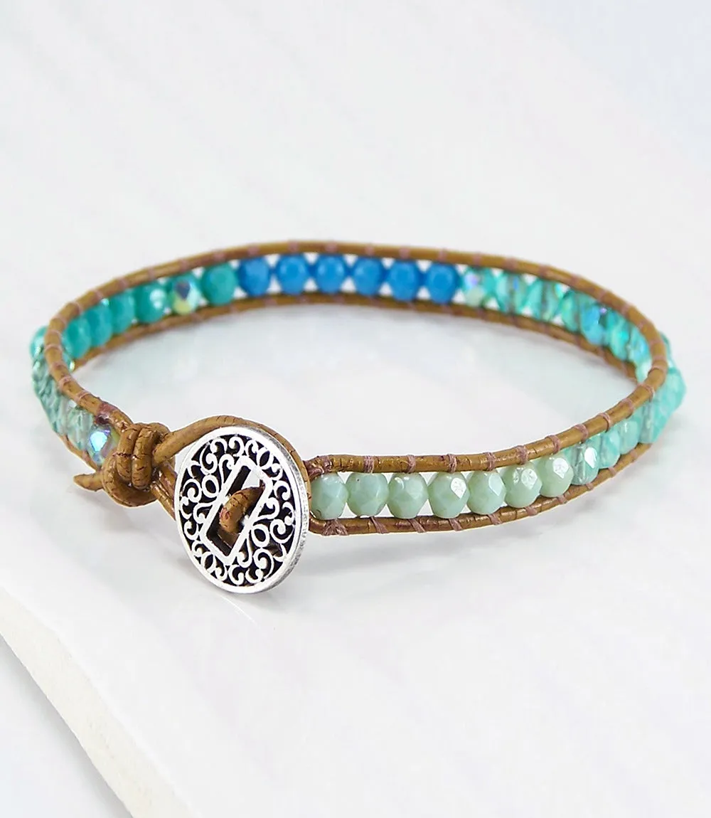 beaded leather bracelet