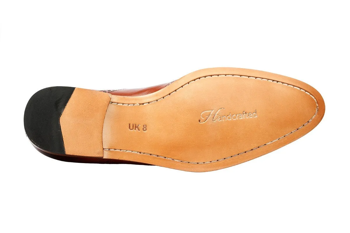 Reddish Tan Brogue Saddle Derby