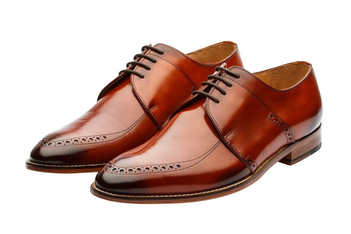 Reddish Tan Brogue Saddle Derby