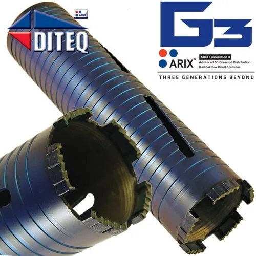 Diteq C-34AX DRY 3" Concrete Diamond Core Bit (arbor 5/8"-11) D31526