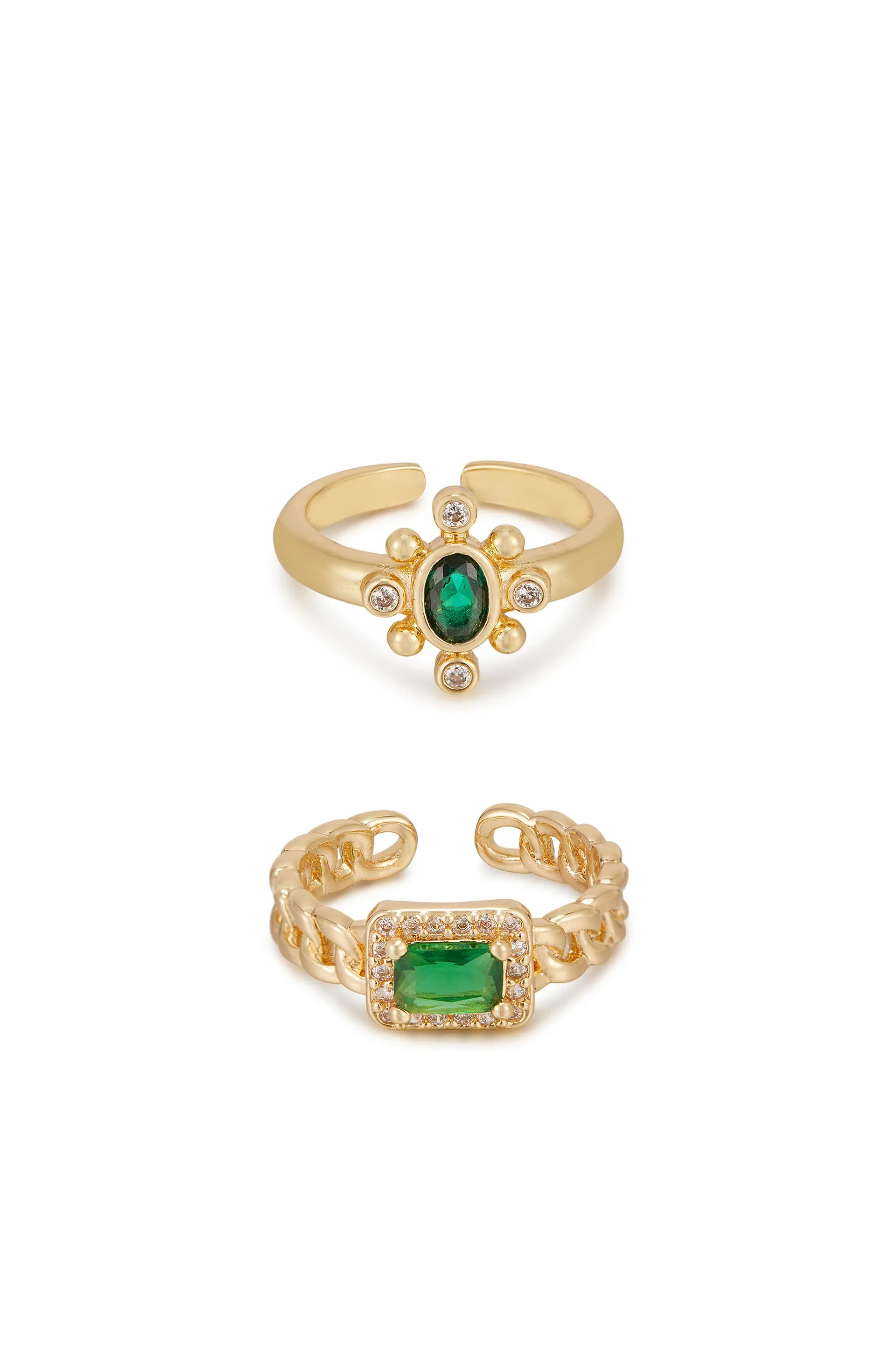 Emerald Green Crystal Ring Collection