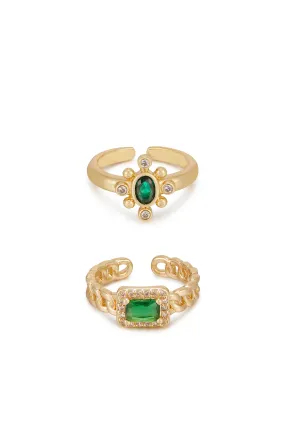 Emerald Green Crystal Ring Collection