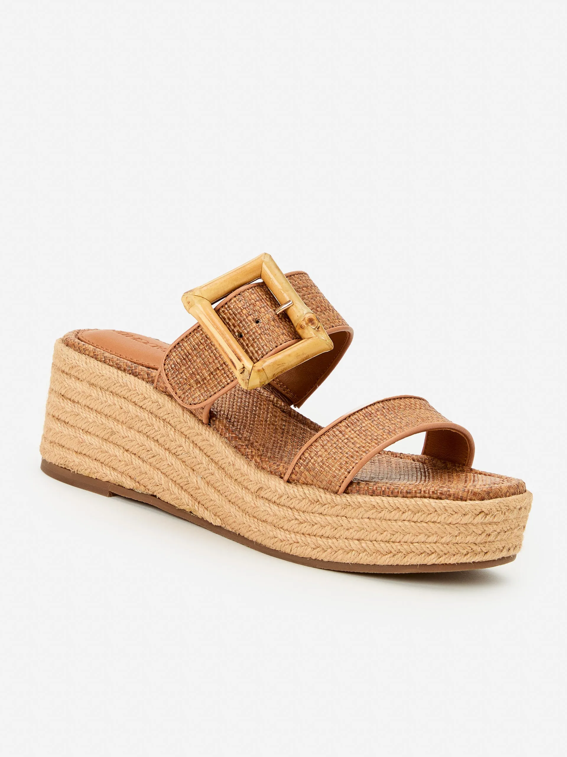 Fleur Bamboo Buckle Wedges